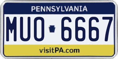 PA license plate MUO6667