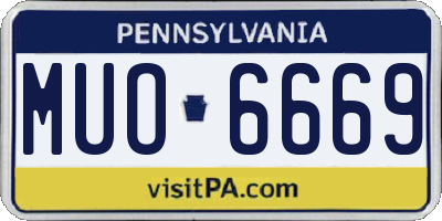 PA license plate MUO6669