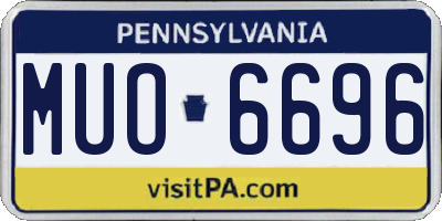 PA license plate MUO6696