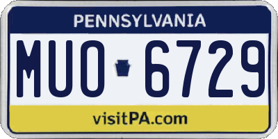 PA license plate MUO6729