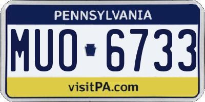 PA license plate MUO6733