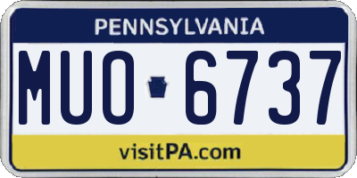 PA license plate MUO6737