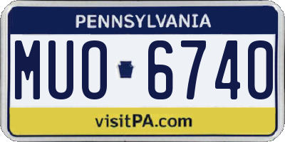 PA license plate MUO6740