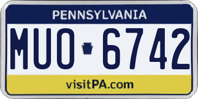 PA license plate MUO6742