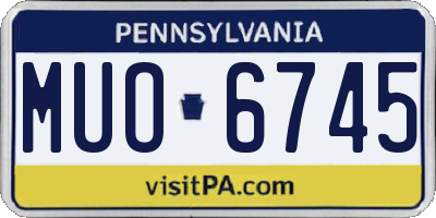 PA license plate MUO6745