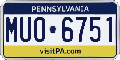 PA license plate MUO6751