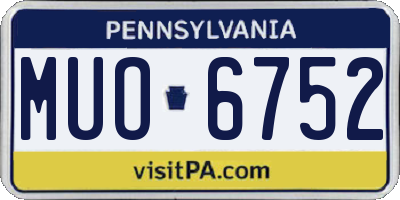 PA license plate MUO6752