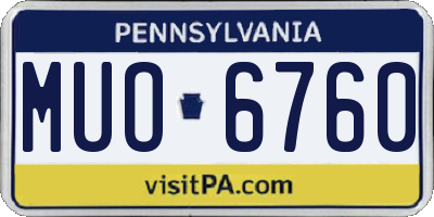 PA license plate MUO6760