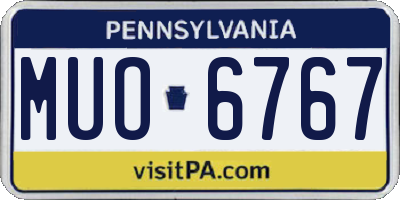 PA license plate MUO6767