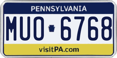 PA license plate MUO6768