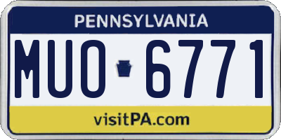 PA license plate MUO6771