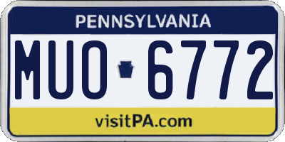 PA license plate MUO6772