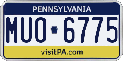PA license plate MUO6775