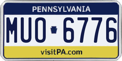 PA license plate MUO6776