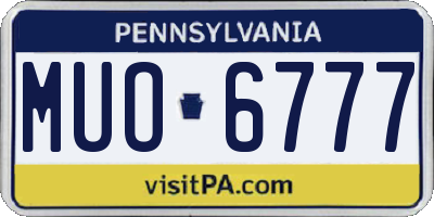 PA license plate MUO6777