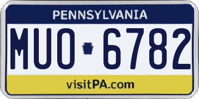 PA license plate MUO6782