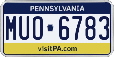 PA license plate MUO6783