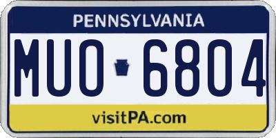 PA license plate MUO6804
