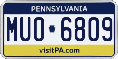 PA license plate MUO6809