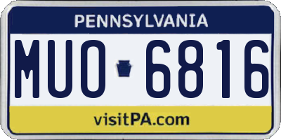 PA license plate MUO6816