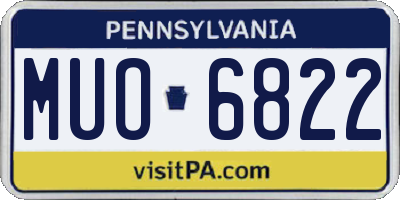 PA license plate MUO6822