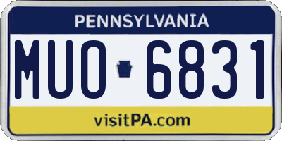 PA license plate MUO6831