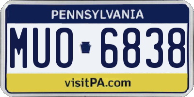 PA license plate MUO6838