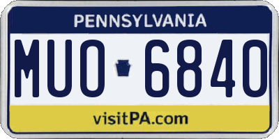 PA license plate MUO6840