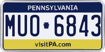 PA license plate MUO6843