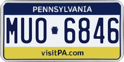 PA license plate MUO6846