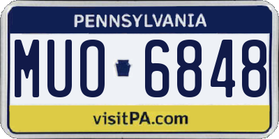 PA license plate MUO6848