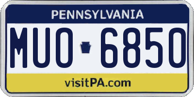 PA license plate MUO6850