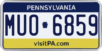 PA license plate MUO6859