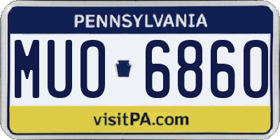 PA license plate MUO6860