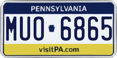 PA license plate MUO6865