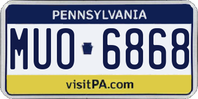 PA license plate MUO6868