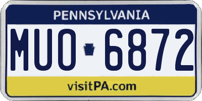 PA license plate MUO6872