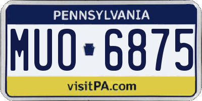 PA license plate MUO6875