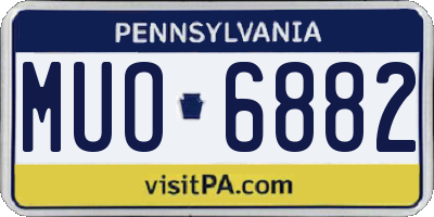 PA license plate MUO6882