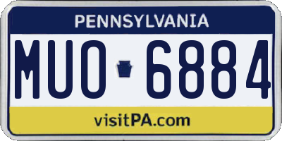 PA license plate MUO6884