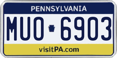 PA license plate MUO6903