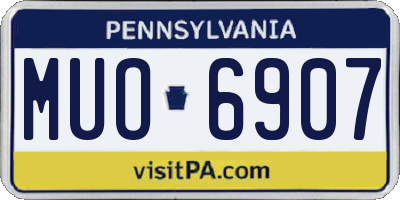 PA license plate MUO6907