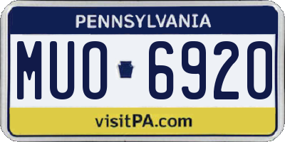 PA license plate MUO6920