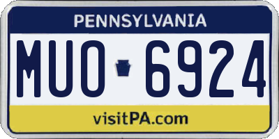 PA license plate MUO6924