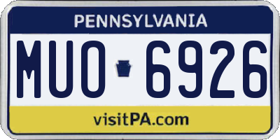 PA license plate MUO6926