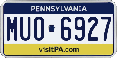 PA license plate MUO6927