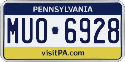 PA license plate MUO6928