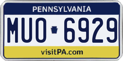 PA license plate MUO6929
