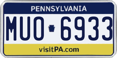 PA license plate MUO6933
