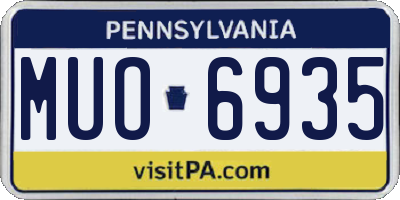 PA license plate MUO6935